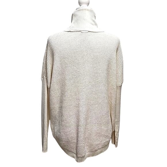 Michael Michael Kors Women White Drop Shoulder Long Sleeve Turtleneck Sweater LG - Picture 4 of 9